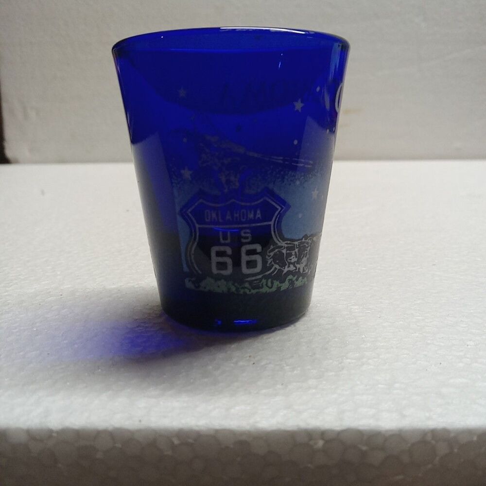 One Shot Glass Good Condition Route 66 Oklahoma State.